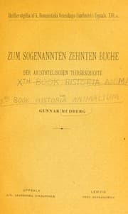 Tapa de Zum sogenannten zehnten Buche der Aristotelischen Tiergeschichte