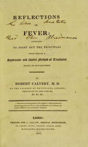 Tapa de Reflections on fever