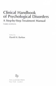 Tapa de Clinical handbook of psychological disorders : a step-by-step treatment manual