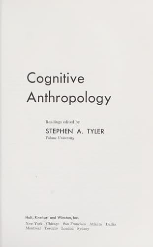 Tapa de Cognitive Anthropology