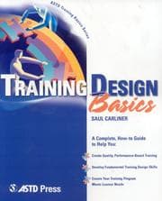 Tapa de Training design basics