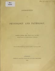 Tapa de Contributions to physiology & pathology