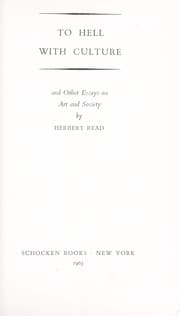 Tapa de To hell with culture, and other essays on art and society