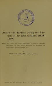 Tapa de Anatomy in Scotland during the lifetime of Sir John Struthers (1823-1899)