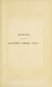 Tapa de Memoir of the late Alfred Smee, F.R.S.