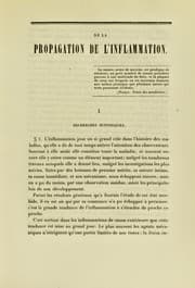 Tapa de De la propagation de l'inflammation