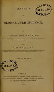 Tapa de Elements of medical jurisprudence