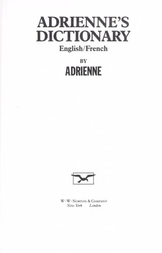 Tapa de Adrienne's Dictionary