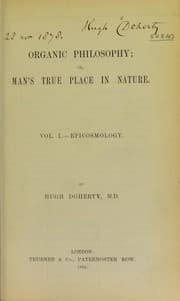 Tapa de Organic philosophy, or, Man's true place in nature