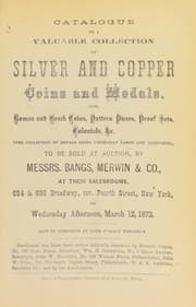 Tapa de Catalogue of a valuable collection of silver and copper coins and medals ...