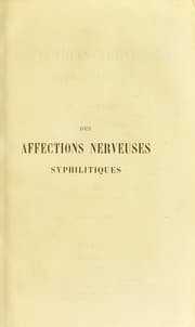 Tapa de Des affections nerveuses syphilitiques