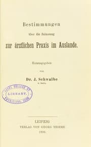 Tapa de Bestimmungen ©ơber die Zulassung zur ©Þrztlichen Praxis im Auslande