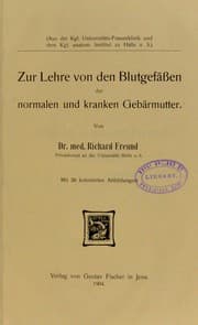 Tapa de Zur Lehre von den Blutgef©Þssen der normalen und kranken Geb©Þrmutter