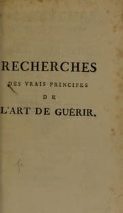 Tapa de Recherches des vrais principes de l'art de gu©♭rir