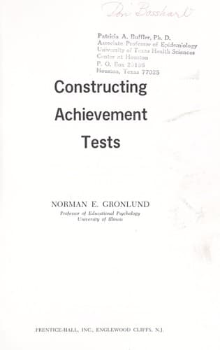 Tapa de Constructing achievement tests