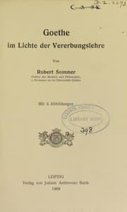 Tapa de Goethe im Lichte der Vererbungslehre