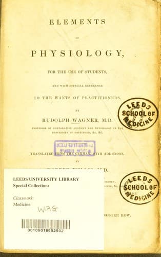 Tapa de Elements of physiology