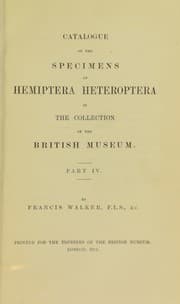 Tapa de Catalogue of the specimens of heteropterous Hemiptera in the collection of The British Museum