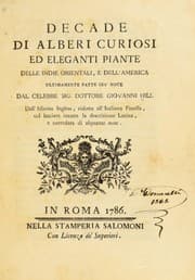 Tapa de Decade di alberi curiosi ed eleganti piante delle Indie Orientali, e dell' America ultimamente fatte gia' note