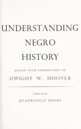 Tapa de Understanding Negro history