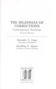 Tapa de The Dilemmas of corrections