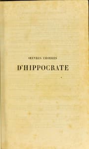 Tapa de Oeuvres choisies d'Hippocrate