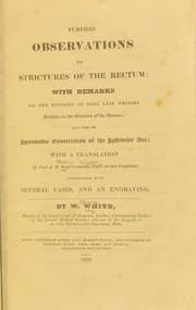 Tapa de Further observations on strictures of the rectum