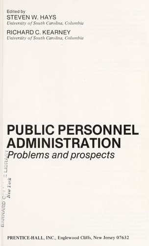 Tapa de Public personnel administration
