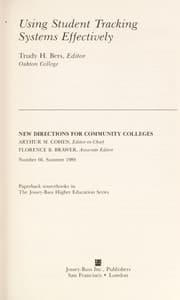 Tapa de Using Student Tracking Systems Effectively (New Directions for Community Colleges, No 66)