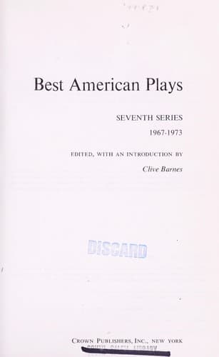 Tapa de Best American plays
