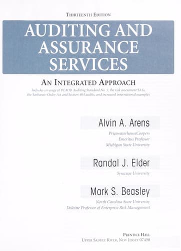 Tapa de Auditing and assurance services