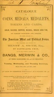 Tapa de Catalogue of coins, medals, medalets, tokens and cards ... the collection and property of Henry Smith ...