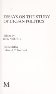 Tapa de Essays on the study of urban politics