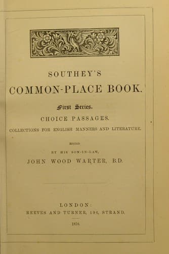 Tapa de Common-place book