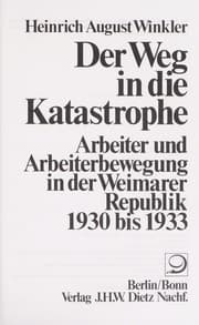 Tapa de Der Weg in die Katastrophe