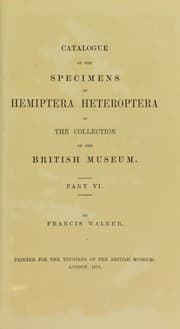 Tapa de Catalogue of the specimens of heteropterous Hemiptera in the collection of The British Museum