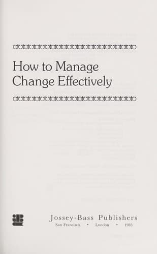 Tapa de How to manage change effectively