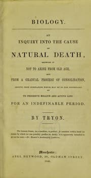 Tapa de Biology. An inquiry into the cause of natural death