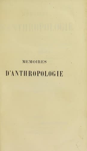 Tapa de M©♭moires d'anthropologie