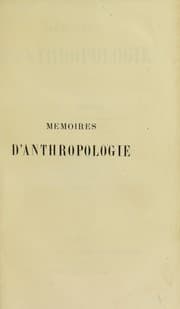 Tapa de M©♭moires d'anthropologie