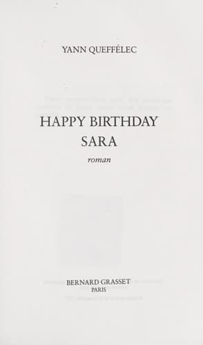 Tapa de Happy birthday, Sara