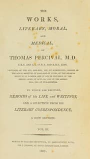 Tapa de The works, literary, moral, and medical of Thomas Percival