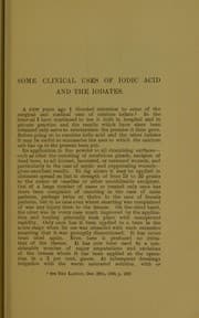 Tapa de Some clinical uses of iodic acid and the iodates