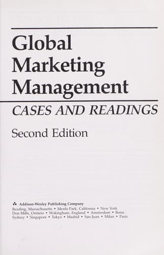 Tapa de Global marketing management