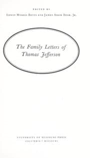 Tapa de The family letters of Thomas Jefferson