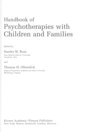 Tapa de Handbook of psychotherapies with children and families