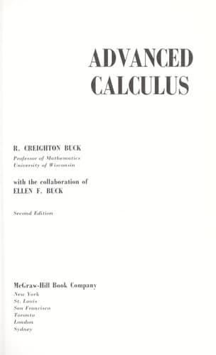 Tapa de Advanced calculus
