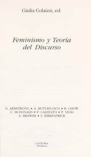 Tapa de Feminismo y teoría del discurso