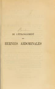 Tapa de De l'©♭tranglement dans les hernies abdominales et des affections qui peuvent le simuler