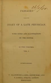 Tapa de Passages from the diary of a late physician